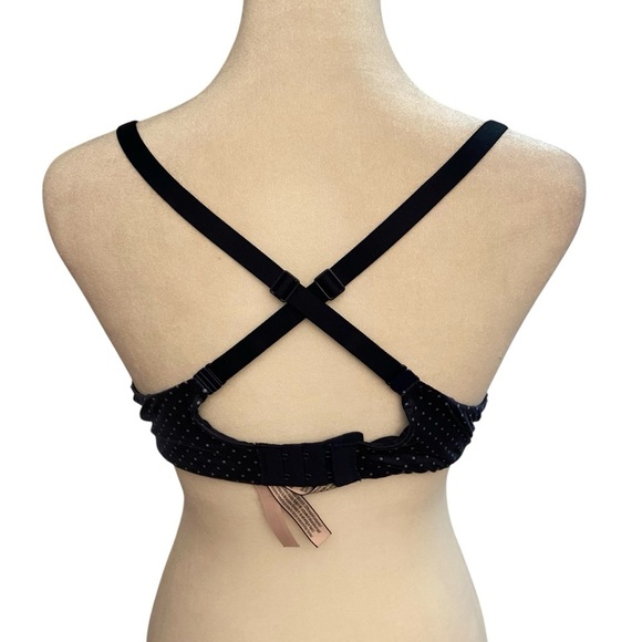 Victoria’s Secret Body by VS Light Lined Smooth Demi Bra Size 34D Noir Navy Dot - Picture 8 of 16
